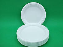 Одноразова посуд тарілка біла 240мм, 100 шт\пач