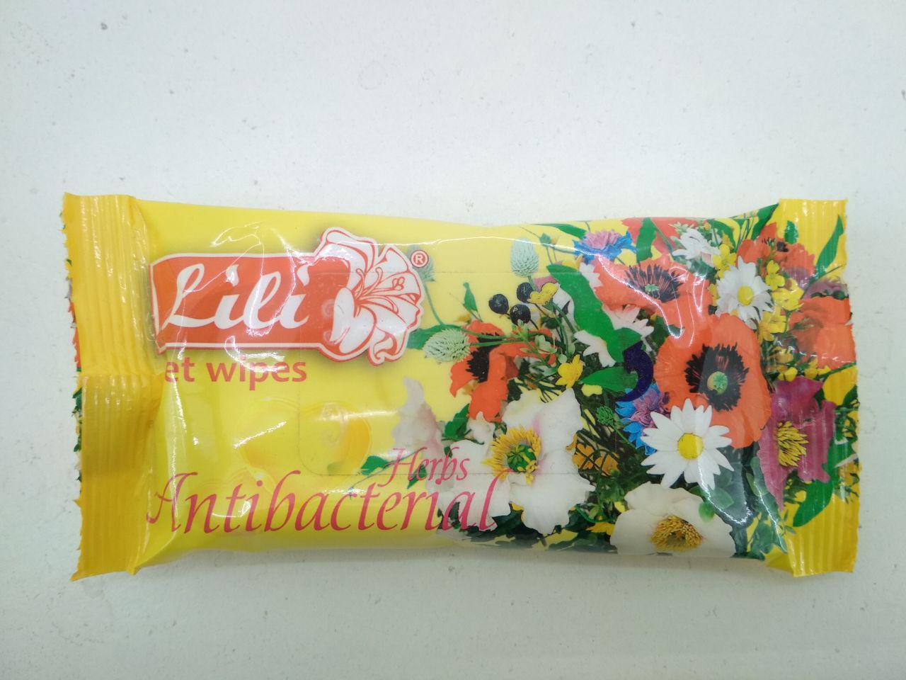 Серветка для дезінфекції рук 15шт "Lili "Лугова свіжість" (1 пач.)
