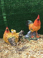 Садова фігура курочка та півник (38см, 24см)