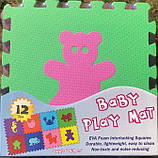 Килимок-пазл EVA , «тварини» набір 12шт., 1,08 м2, 30х30 см, т. 10 мм щільність 100 кг/м3 TERMOIZOL®, фото 6