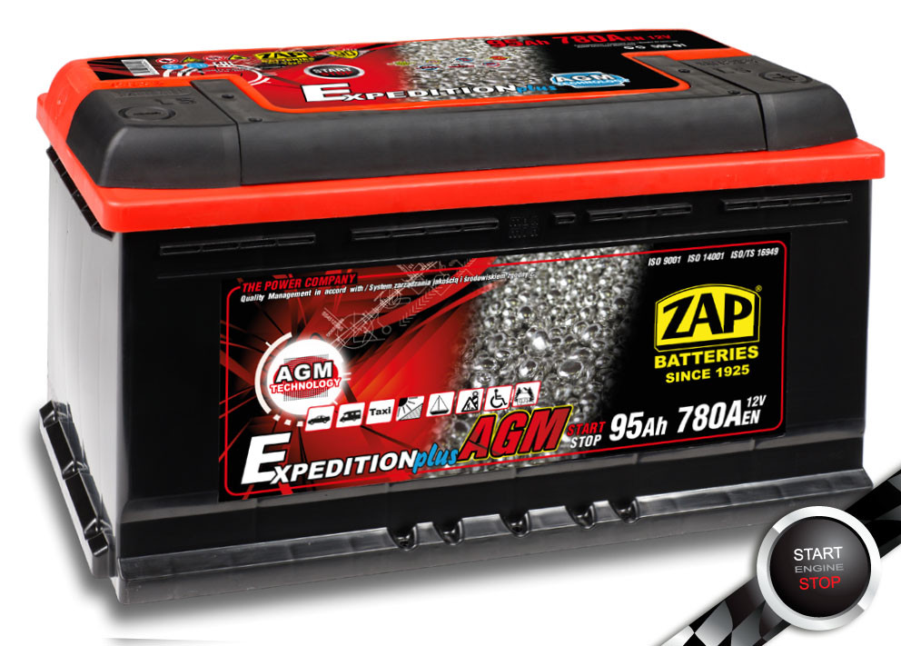 АКБ ZAP 6СТ-95Аз 780А R+ AGM Expedition Start/Stop 350*175*190