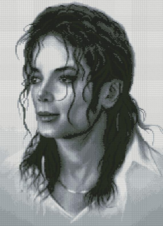 Набір для вишивання хрестиком Майкл Джексон — король поп- музики. Розмір: 26*36 см