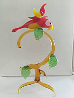 Фігурка скло Композиція Папуга на дереві