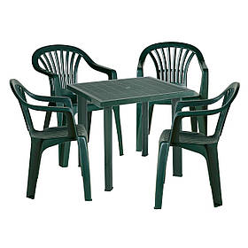 Комплект садових меблів стіл Fiocco + 4 крісла Altea пластик Зелений (ОСТ-ФРАН ТМ)