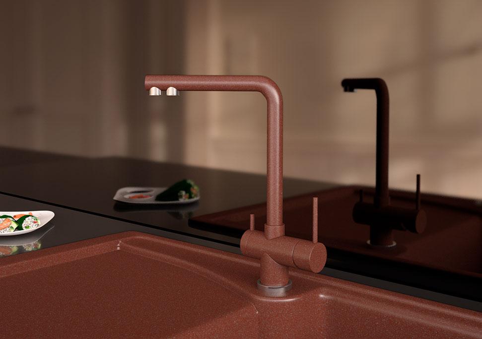 КУХОННИЙ СМІСК З ПІД'ЄДНАННЯМ ДО ФІЛЬТРУ KAHER MARIS 07 КОРЧЕННИЙ