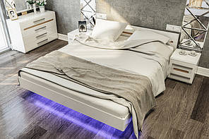 Ліжко двоспальне 140 "Бянко" (білий глянець) від Світ Меблів