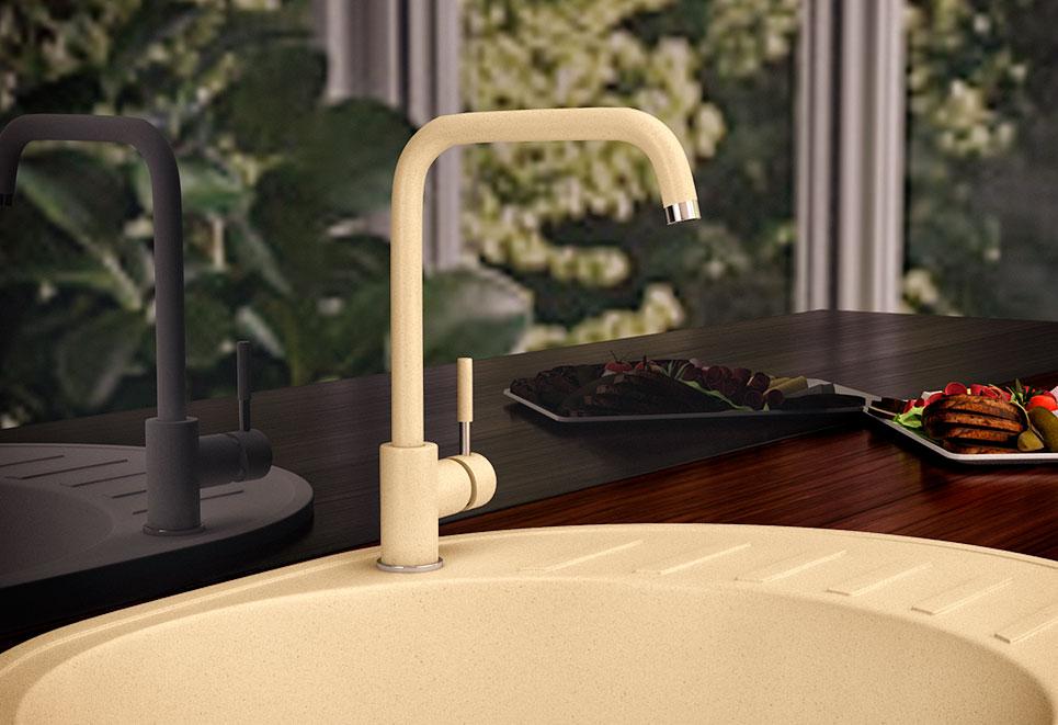 КУХОННИЙ СМІСНИК ГРАНИТНИЙ KAHER IMPERIAL 05 БІЖОВИЙ