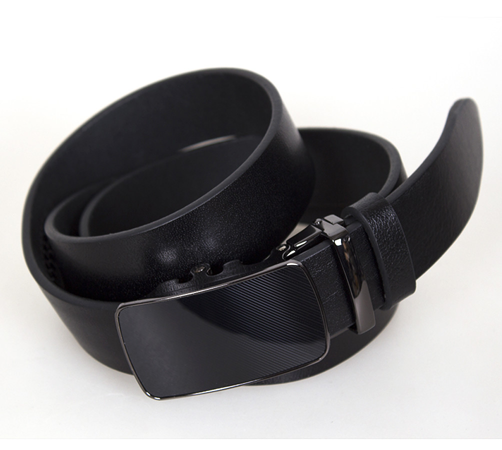 Чоловічий ремінь з натуральної шкіри під штани TC47777-2 чорний, фото 1