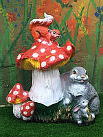 Мухомори зі зайчиком і білочкою (висота 50см)