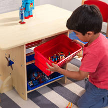 Дитячий стіл з шухлядами та двома стільцями KidKraft, фото 4