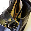 Чоловіча сумка з натуральної шкіри через плече зручна Італія чорна, фото 6