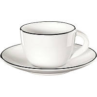 Чашка з блюдцем для еспресо з кістяної порцеляни Asa Selection A Table Ligne Noire 70 мл 1930113