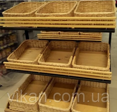 Короба лотки кошика плетені 45x25х10 торгові