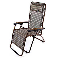 Шезлонг для дачі 9005 розкладний до 100 кг навантаження крісло складане 200х68 см