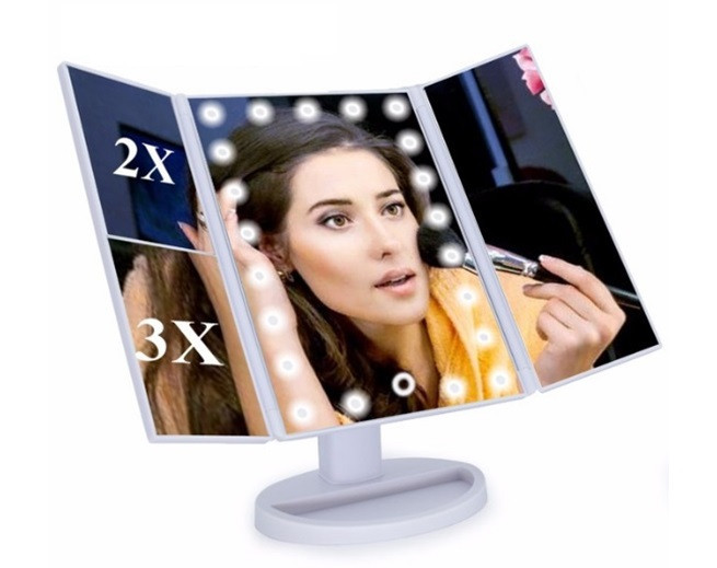Дзеркало для макіяжу з підсвіткою magic make up потрійне