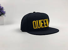 Снэпбек Snapback Кепка Бейсболка Снепбек City-A Queen Чорний з золотим лого, фото 3