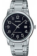 Японські кварцові годинники наручні чоловічі оригінал на сталевому ремінці Casio MTP-V002D-1BUDF