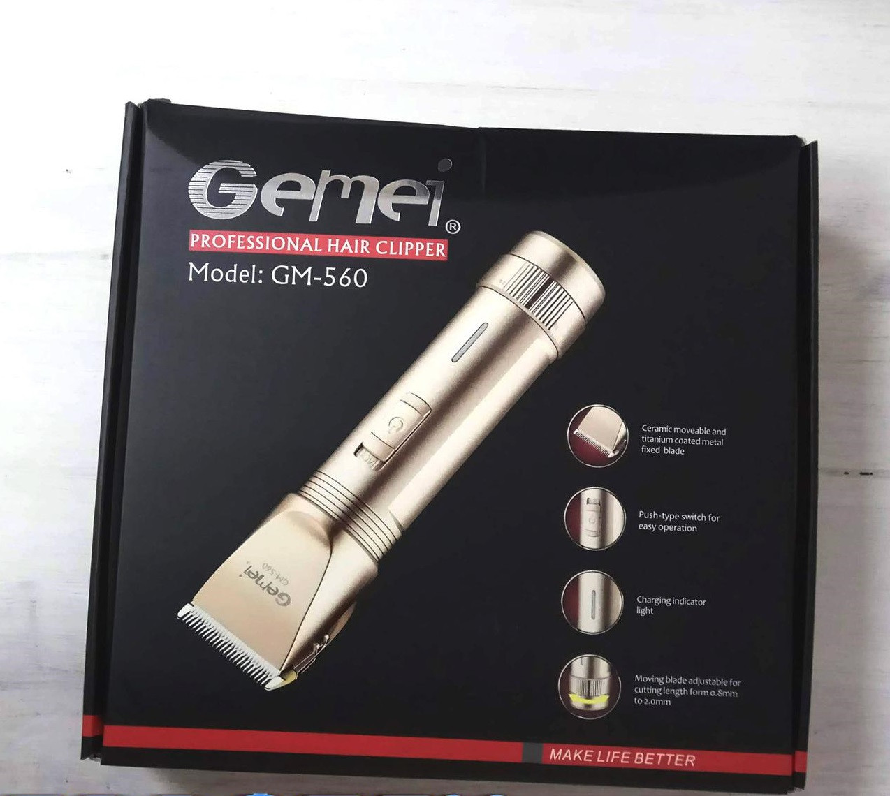 Машинка для стриження волосся Gemei GM-560 2 насадки 
