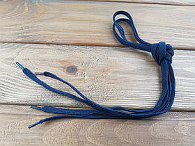 Шнурки резиновые обувные плоские 100см цвет темно-синий