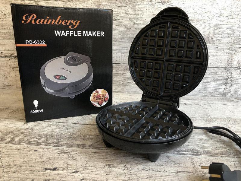 Вафельниця Rainberg RB-6302 з термостатом 3000W антипригарне покриття