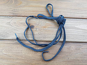 Шнурки резиновые обувные плоские 100см цвет темно-серый