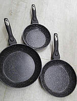 Сковорідка антипригарна Olina 26 см гранітне покриття бакелітова ручка без кришки кругла