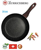 Класична сковорода Zurrichberg ZB 7030 антипригарна 24 см якісна кругла без кришки