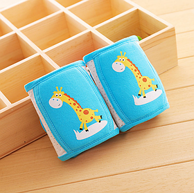 Наколінники дитячі в сіточку на липучці Жираф Блакитний (01282)