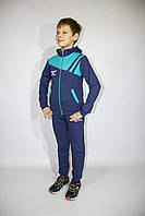 Костюм для хлопчика спортивний трикотажний Костюм-двійка підлітковий Синього кольору вік 9-14 років