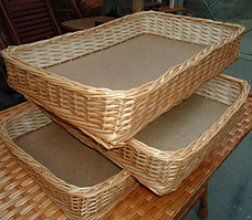 Лотки плетені 30x40х10 торгові з лози. Плетені лотки для магазину