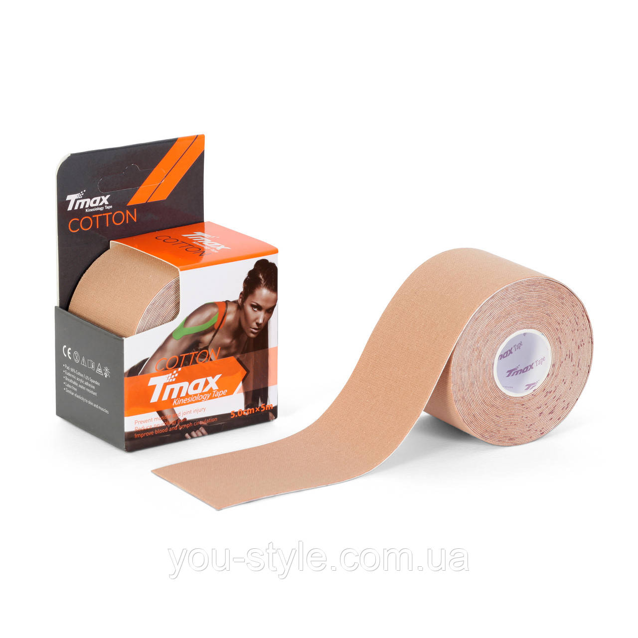 Кинезио тейп Tmax Tape 5см х 5м Бежевий