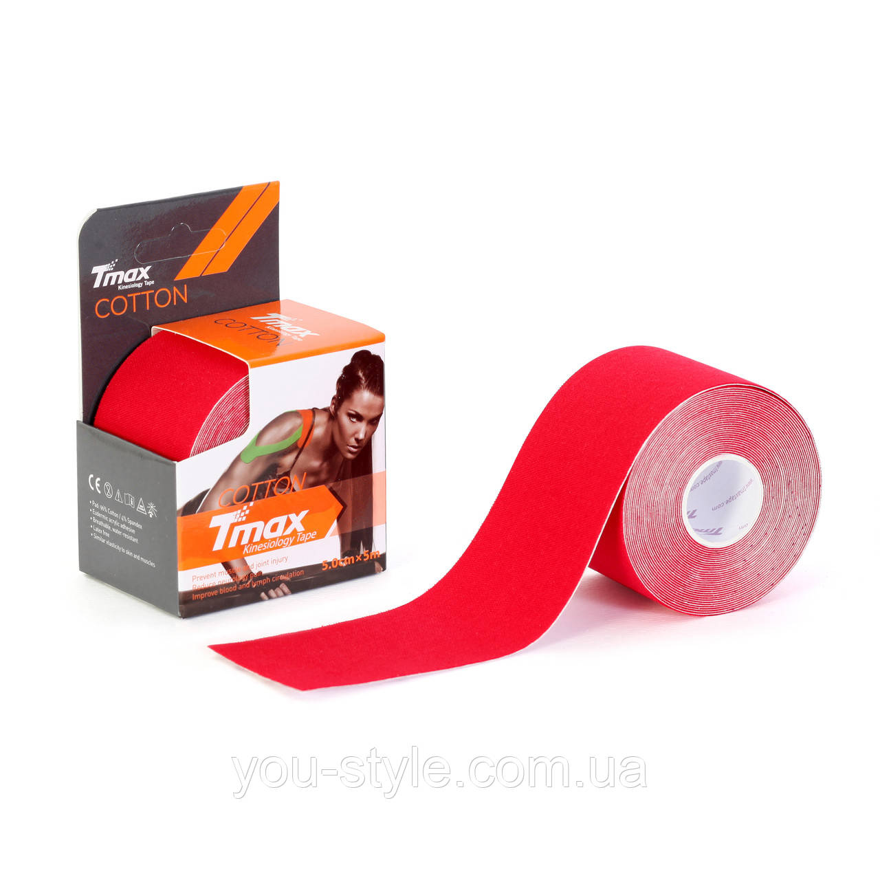 Кинезио тейп Tmax Tape 5см х 5м Червоний
