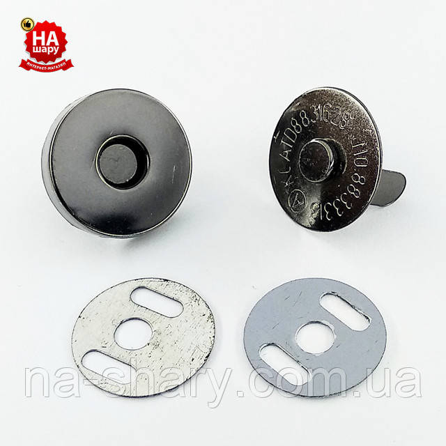 Кнопки магнітні 18 мм, блек нікель Кнопка магнітна блек нікель