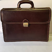 Мужской портфель сумка деловой из натуральной кожи для документов классический с плечевым ремнем