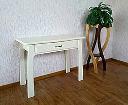Білий туалетний столик із пуфиком для спальні з натурального дерева "Для королеви", фото 3