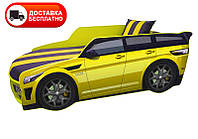 Кровать машина серия Премиум модель Range Rover P 001 желтый со спортивным матрасом