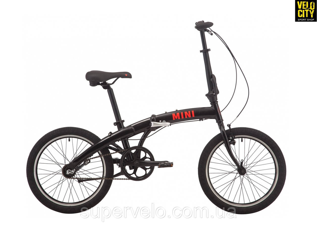 Складной велосипед PRIDE MINI 3 (2020) чорно-червоний, фото 1