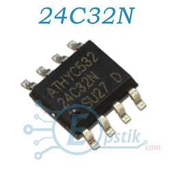 AT24C32, пам'ять енергонезалежна, 32 Кбіт, EEPROM, SOP8