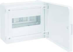 Щит розподільний з білими дверцятами, 8 модуля (1х8), GOLF Hager (VS108PD)