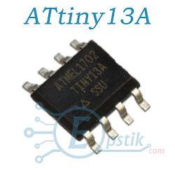 ATtiny13A, 8 бітний мікроконтролер, SOP8
