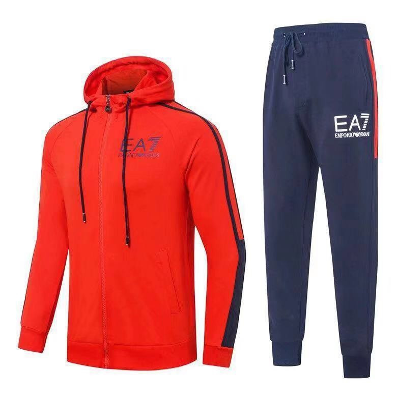 Спортивний костюм EA7 Emporio Armani Athletic Cotton Tracksuit XL Червоний з синім (88586)