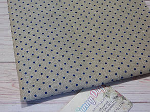 3609/53009 Belfast, колір — Raw linen/blue dots/колір сирого льону в синій горошок, 32 ct.