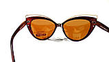Сонцезахисні окуляри Maiersha 03129 С8, котяче око, з коричневою оправою, з надбровниками, коричневі лінзи, фото 5