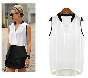 Жіноча шифонова блузка без рукавів