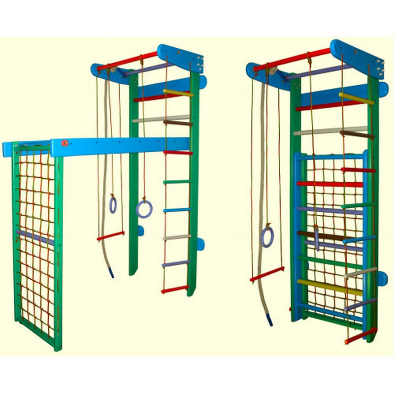 Детские Спортивный уголок-трансформер цветной 210см, сосна и бук - фото 1 - id-p12894044