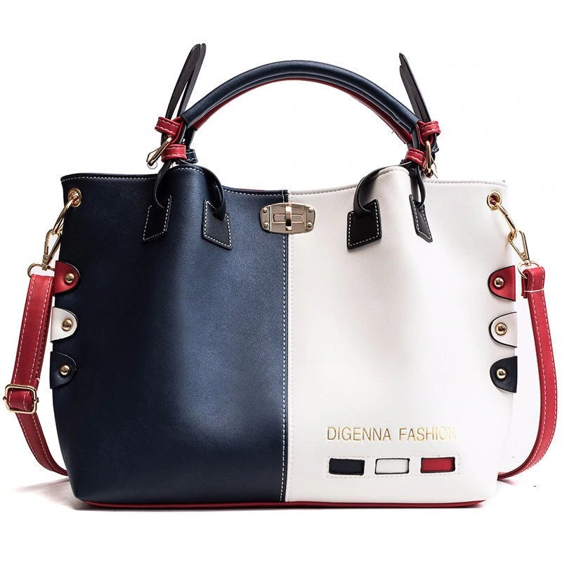 Сумка жіноча в стилі TOMMY HILFIGER (синя з білим)