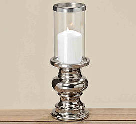 Підсвічник керамічний Maseru лакований сріблом h 28 см