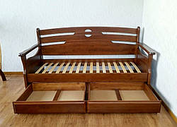 Дерев'яний диван — ліжко з шухлядами з масиву натурального дерева вільха "Луї Дюпон - 2" від виробника, фото 2