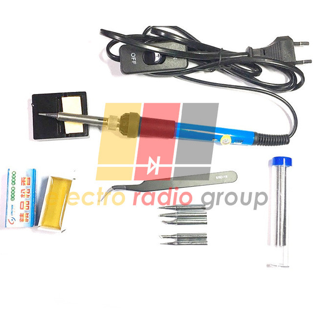 Набір HandsKit 936-S (паяльник з регулир.+підставка+5наконечников+припій+пінцет)