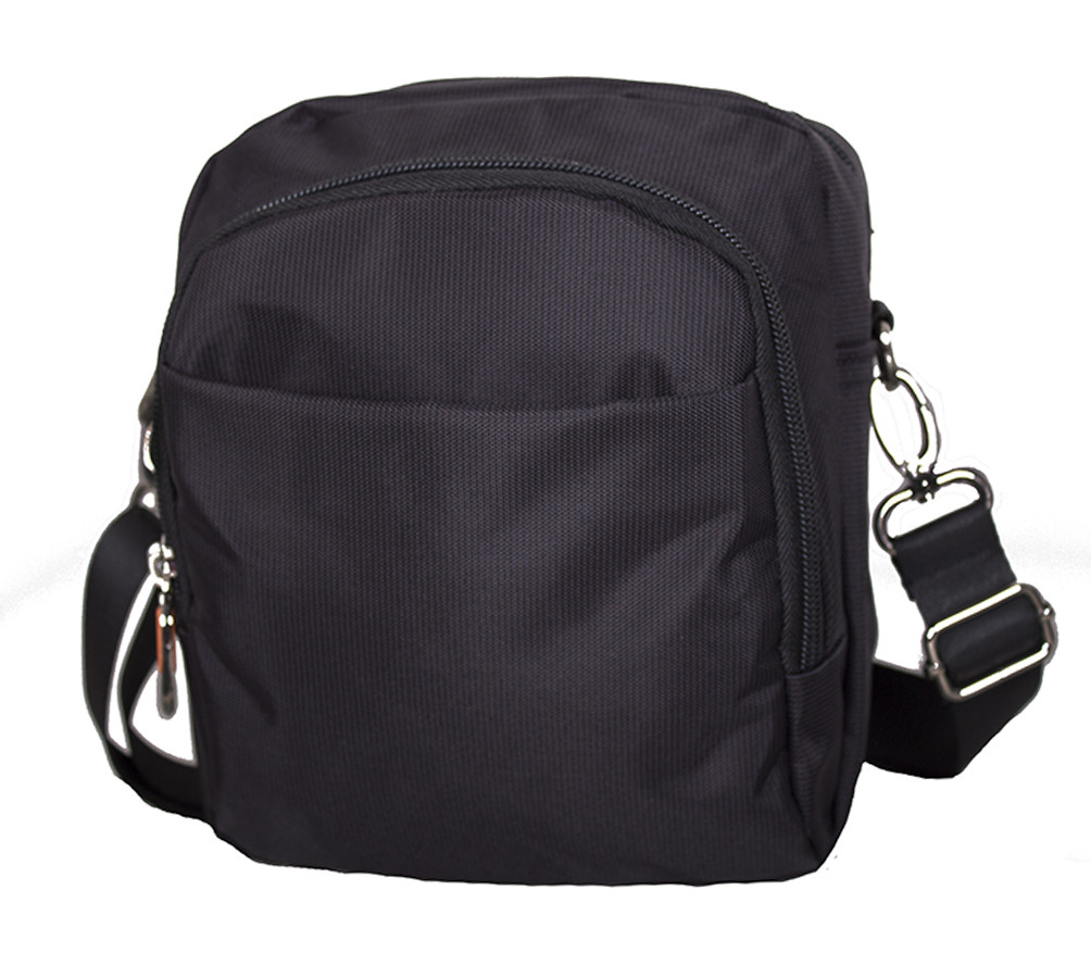 Чоловіча текстильна сумка 7337-4BLACK чорна, фото 1